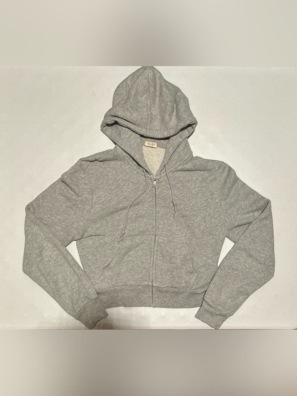 Brandy Melville Cropped Zip Up Hoodie